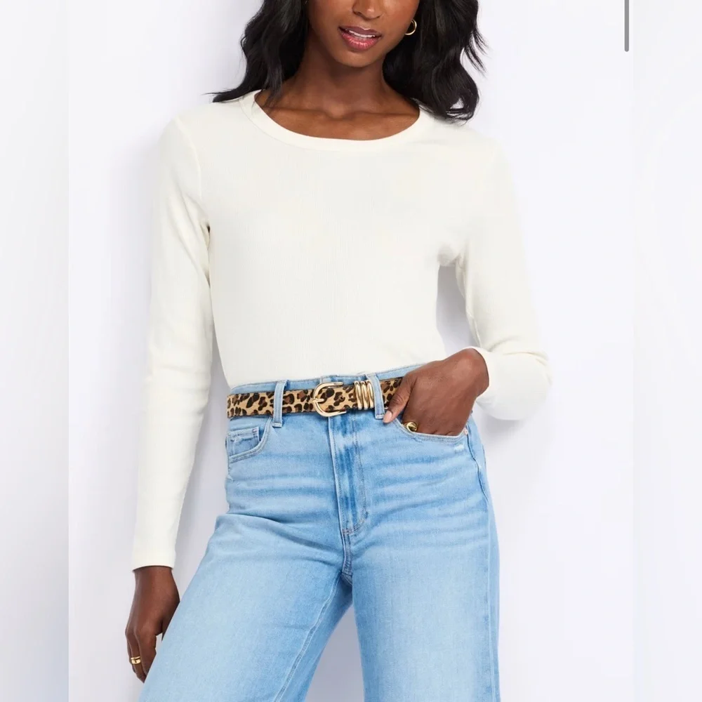 NEW…MARKET & SPRUCE 2 Pack Pearl Cotton Rib Long Sleeve Tee - Picture 3 of 5
